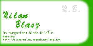 milan blasz business card